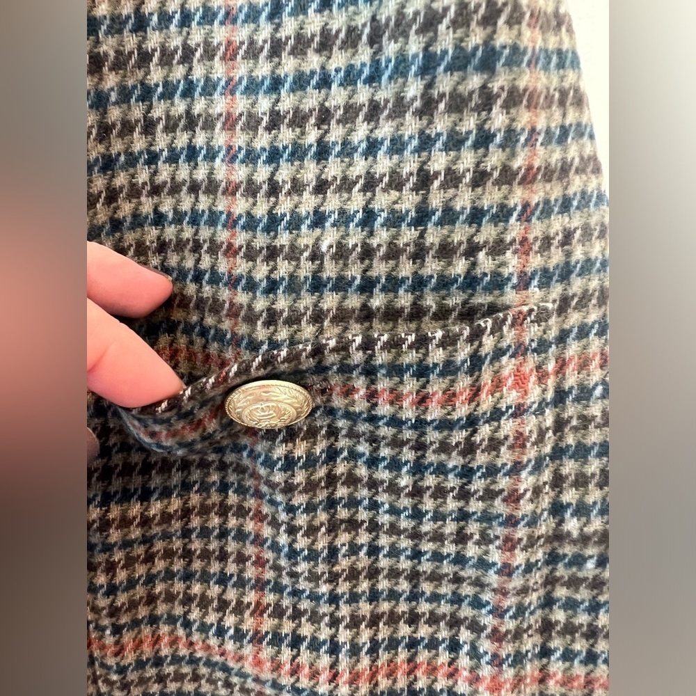 L'AGENCE Zander Button Mini Skirt in Tan And Teal NWT - Picture 6 of 16